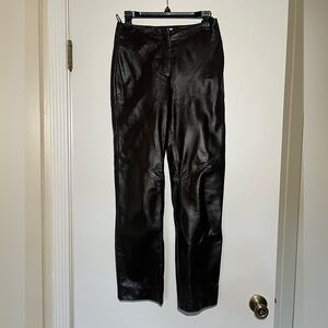 Margaret Godfrey designer leather pants size 4 dark brown/black. Made in India.
